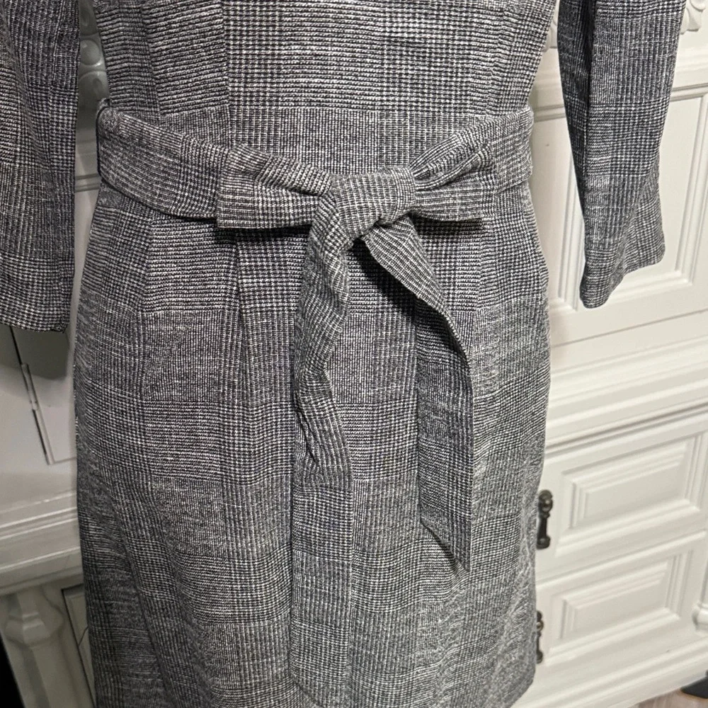 H&M Elegant Gray Plaid Dress Size XS